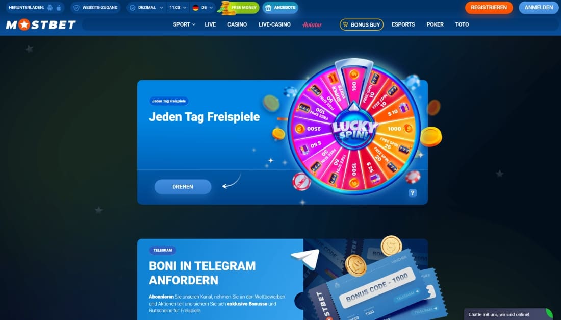 Glücksrad-Promotion bei Mostbet mit täglichen Freispielen und verschiedenen Belohnungen für Spieler